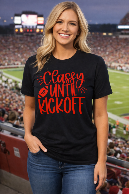 Classy Until Kickoff Football Tee 🏈